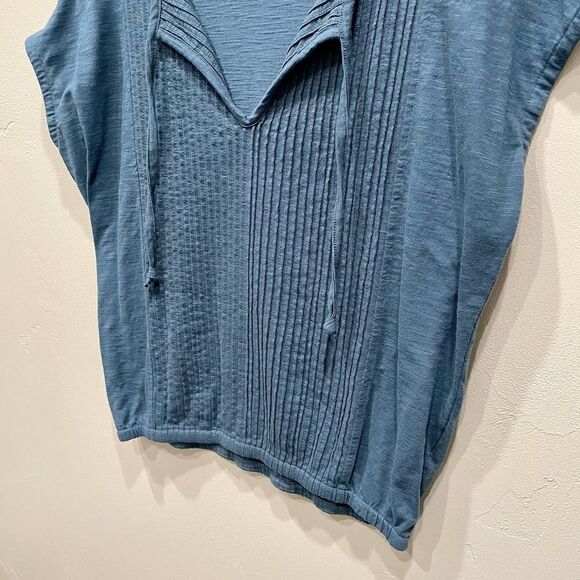 Prana Dark Turquoise Blue Popover Blouse - Size: XS - Picture 5 of 6